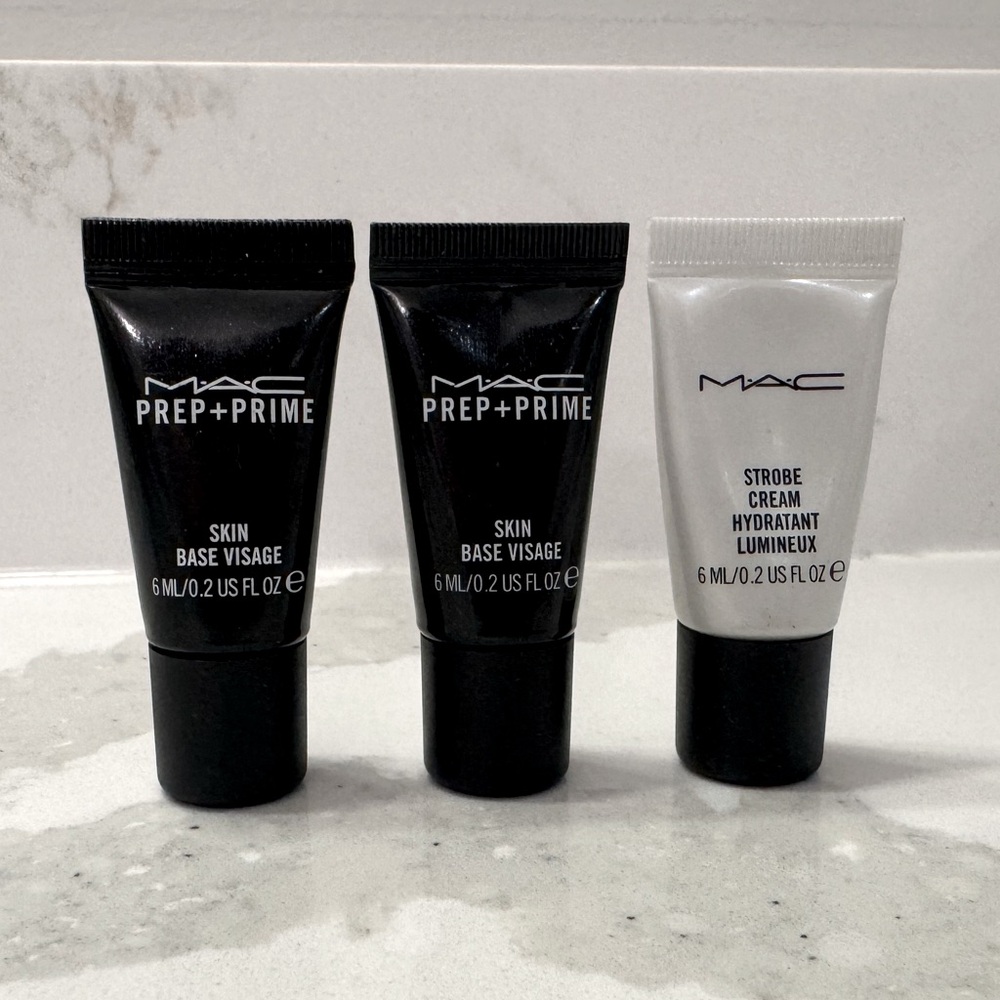 NEW MAC Strobe Cream & Prep & Prime Skin Primer Mini Tubes lot of 3